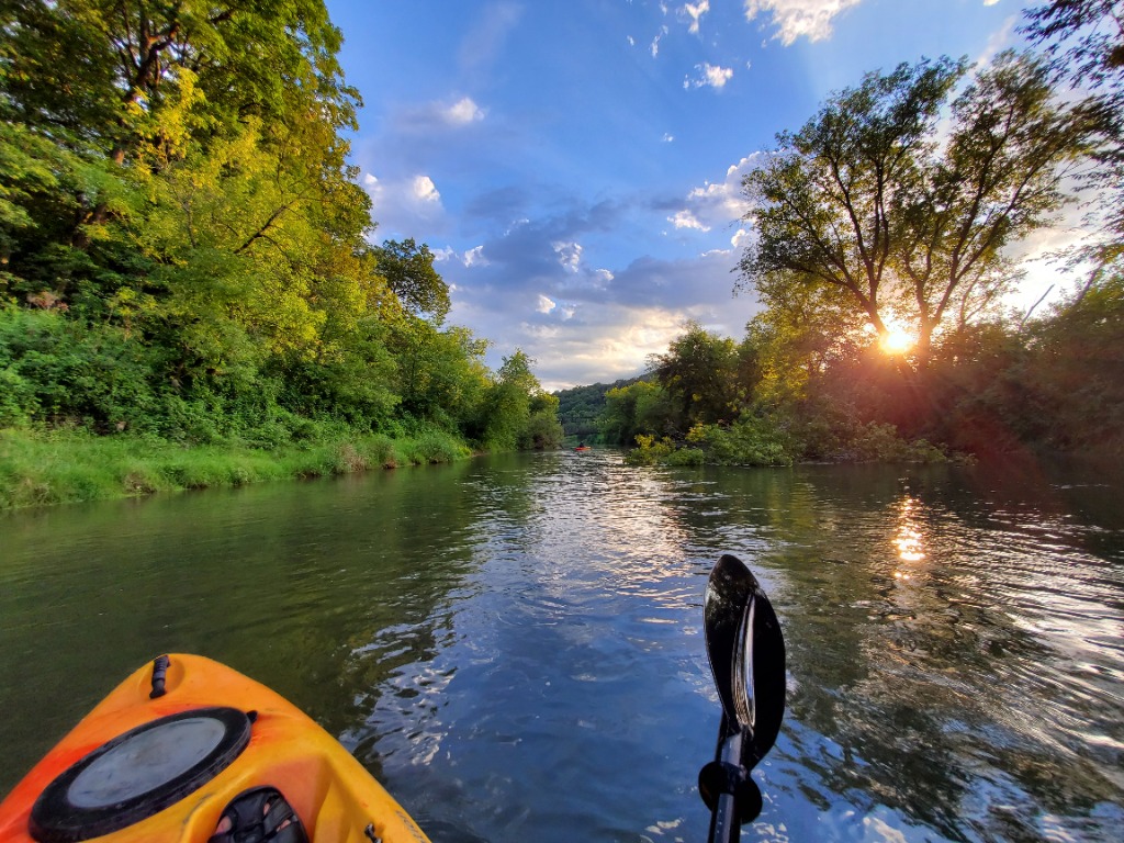 galena-river-kayak-sunset - Outdoors in Galena, IL (Driftless Region)